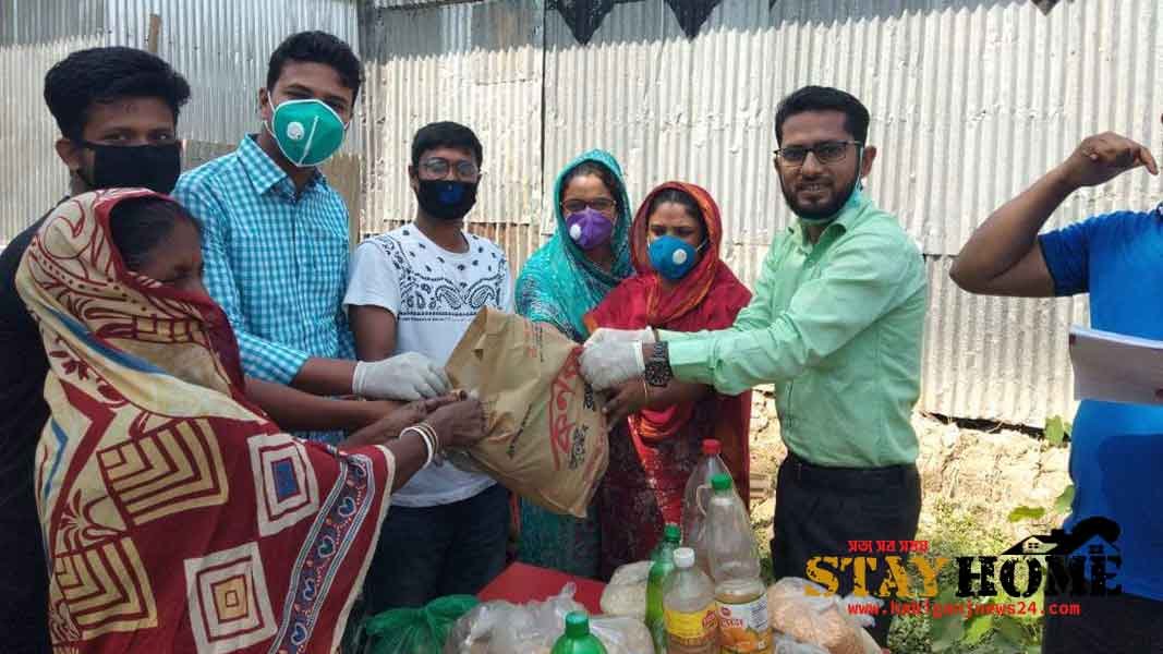 মাধবপুরে তিন ভাইয়ের উদ্যোগে ১৫০ সুবিধাবঞ্চিত পরিবারে খাদ্য সামগ্রী বিতরণ