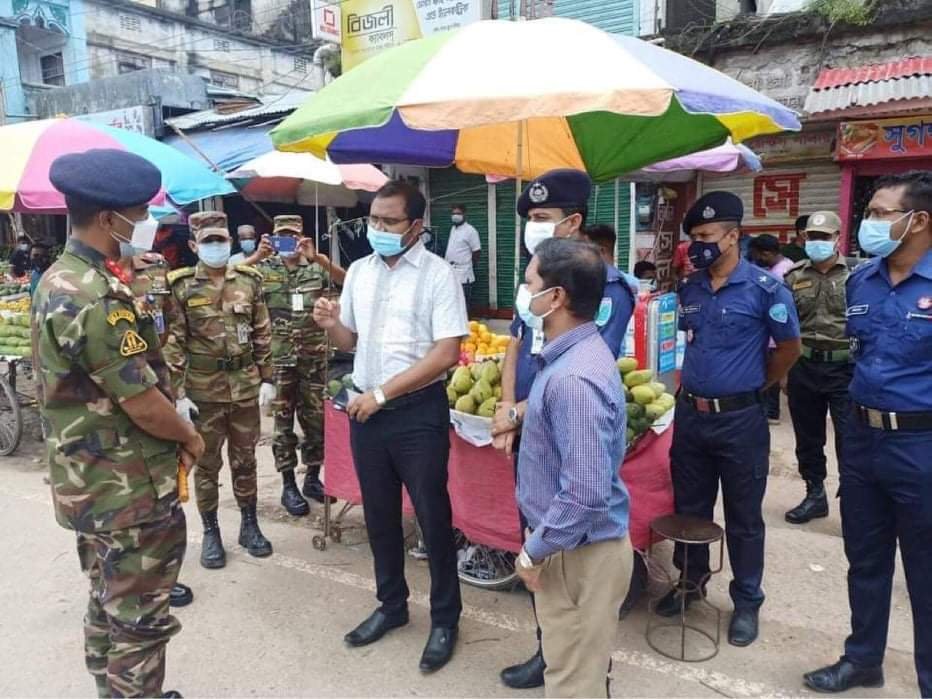 নবীগন্জে লকডাউনের ৭ম দিনে  ৭ হাজার ৩০০ টাকা জরিমানা