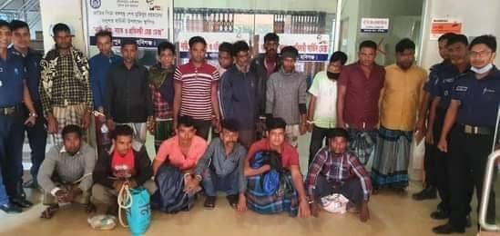 মাধবপুরে বিভিন্ন মামলার পলাতক ১৯ জন আসামি গ্রেফতার
